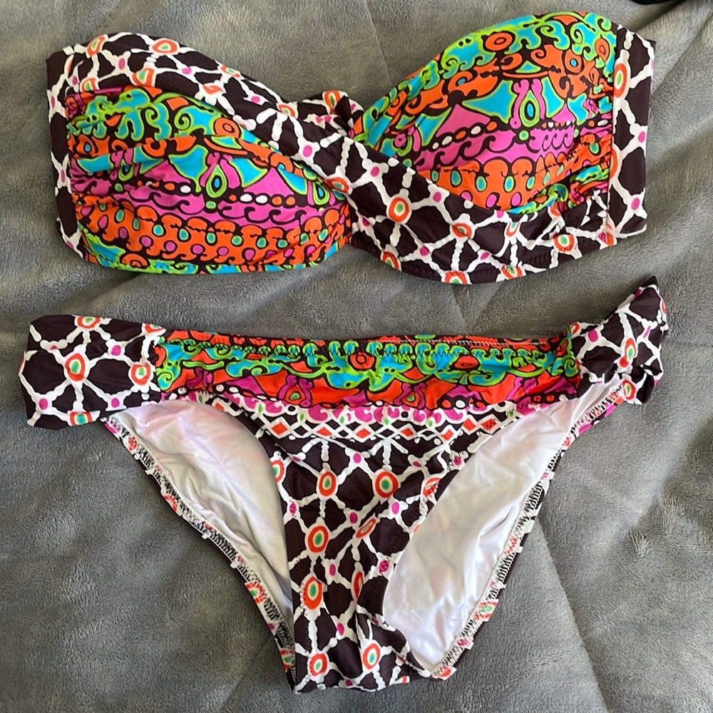 Printed bandeau bikini